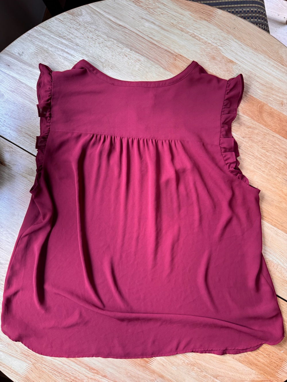 LOFT Sleeveless Henley Top in Raspberry - Picture 5 of 7